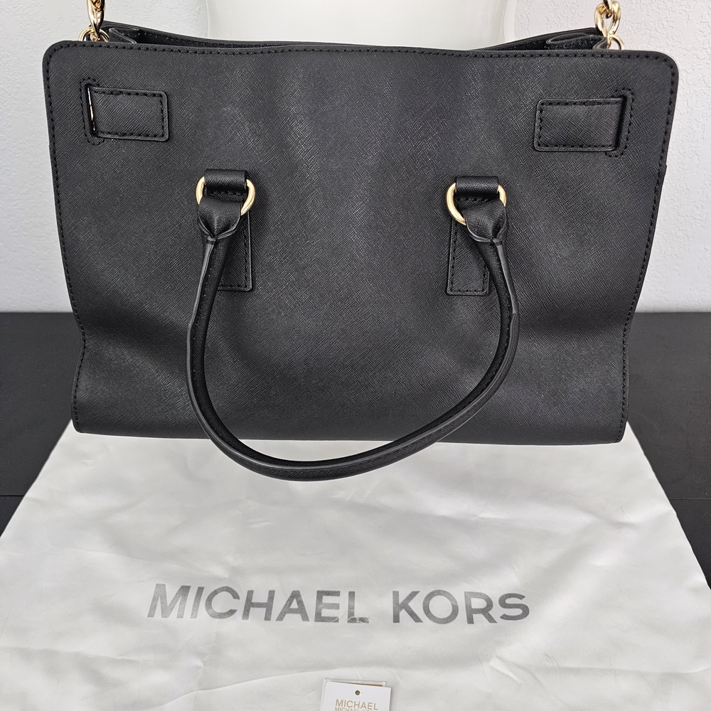 Michael Kors Black Hampton Leather Handbag - Picture 8 of 17